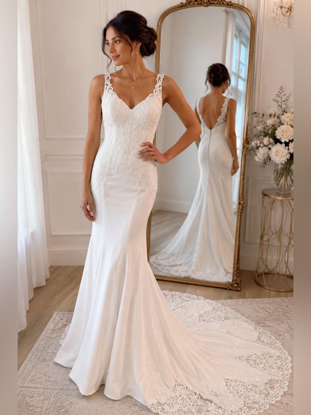NWT Stella York 6514 Ivory Lace Mermaid Wedding Dress Size 10 Bridal Gown